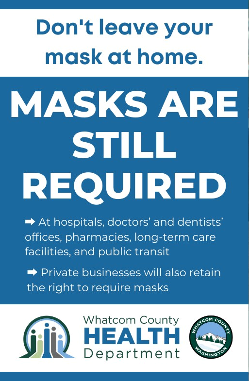 Sign stating that masks are still required in the CSD Building