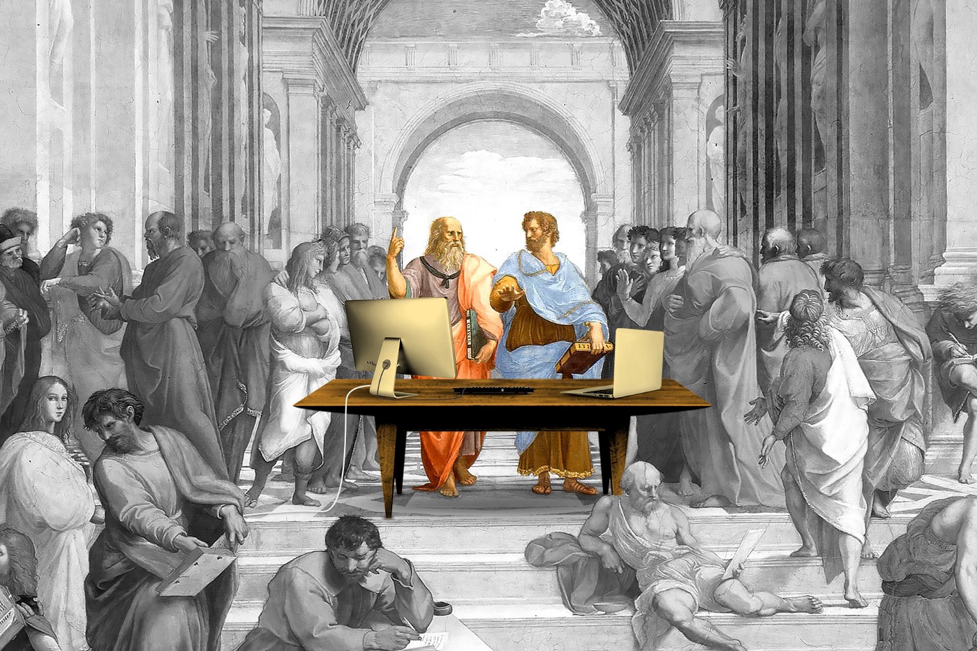 image of Aristotle an Plato from School of Athens