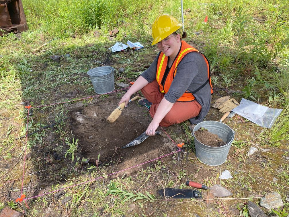 Adrena working on an archaeological dig- USFS Lupin Site Reevaluation