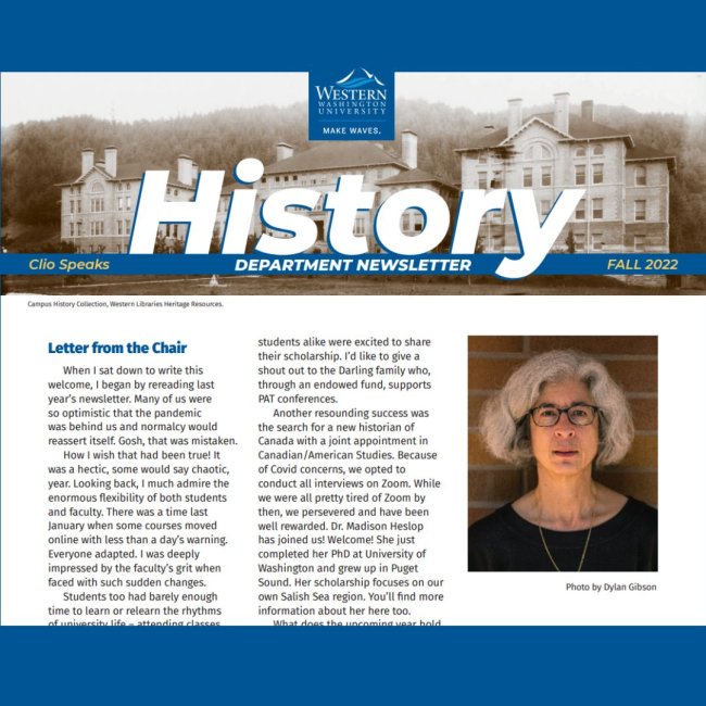 First page of 2022 History Newsletter