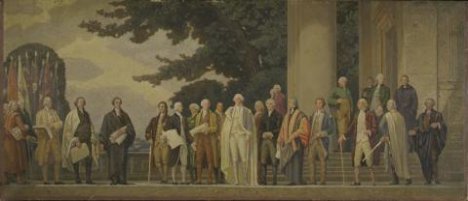 18th century painting of founding fathers