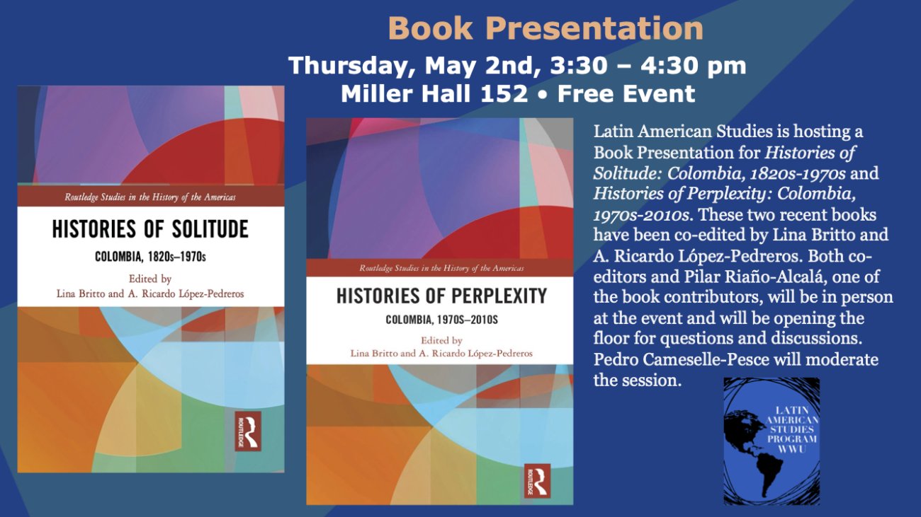 Book Presentation - Thursday, May 2nd, 3:30 - 4:30pm in Miller Hall 152