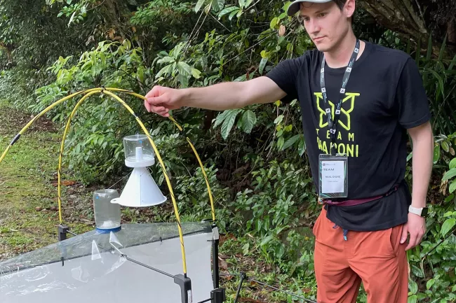 Alum Neal Digre helped to design and build a computer model that could take the nighttime recordings of jungle sounds and reliably match them to sound files of existing wildlife, especially bugs and birds.