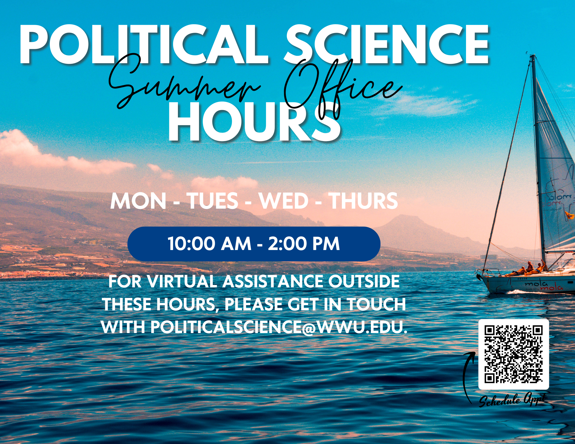 Political Science Summer Office Hours - Mon-Thur 10-2
